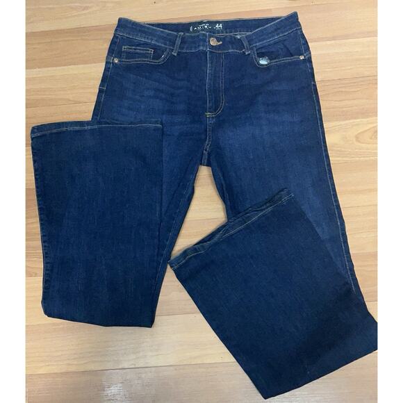 Amisu Flared Leg Dark Wash Women Jeans Size 14 Excellent Condition Like New - Picture 5 of 11
